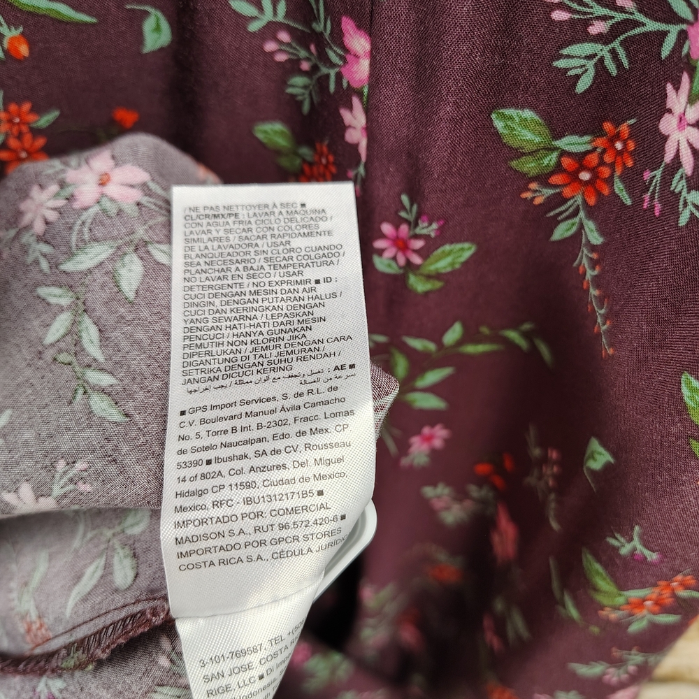 Old Navy Purple Floral Dress Puff Sleeve Open Back Size Medium - Picture 8 of 14